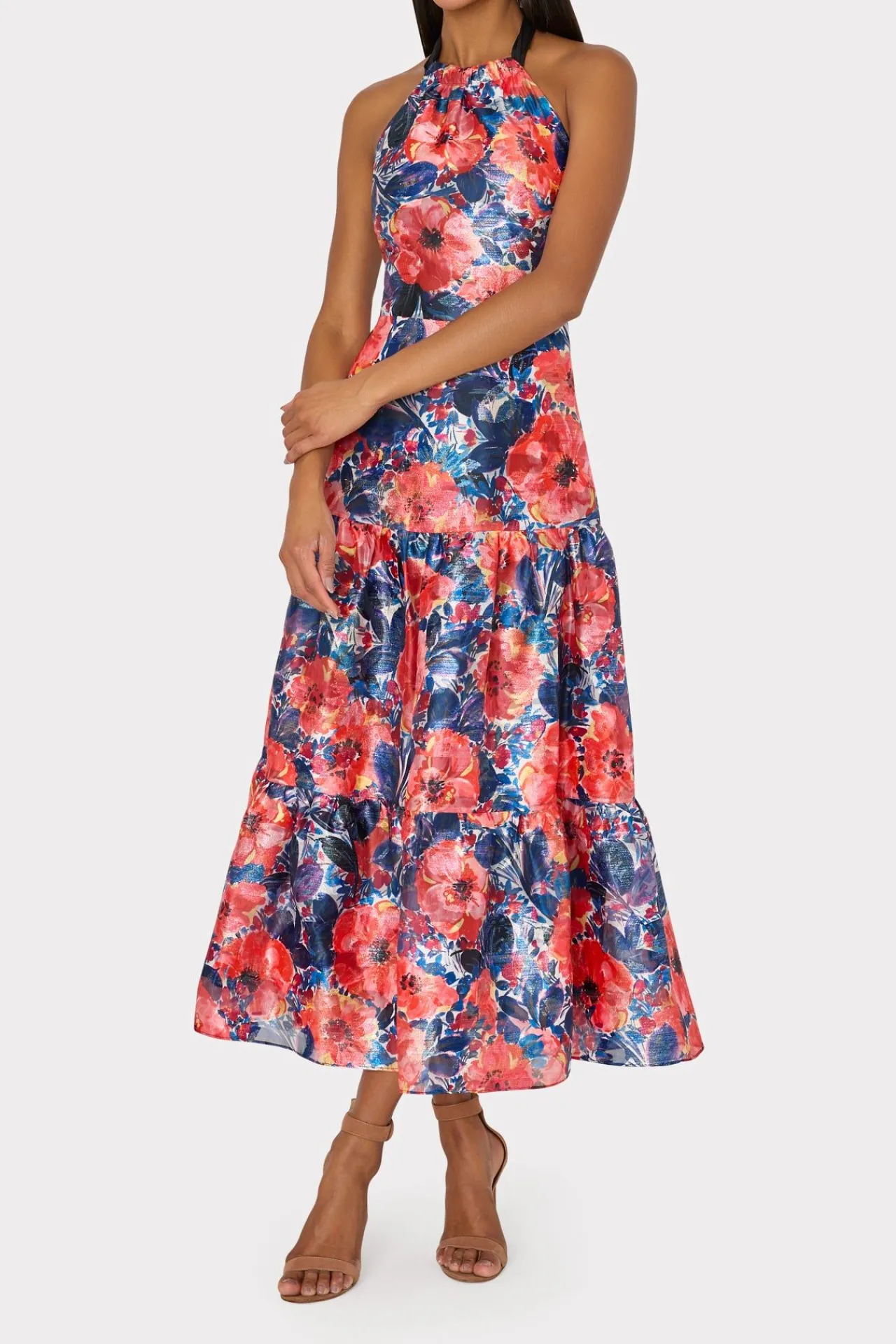 MILLY Cocktail Dresses-Hayden Watercolor Poppy Jacquard Dress