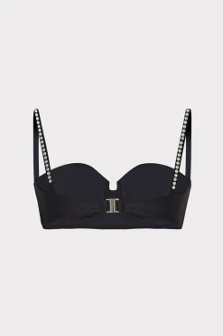 MILLY Jumpsuits & Rompers-Heat Set Embellishment Bikini Top