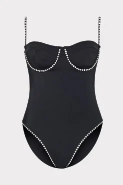 MILLY Jumpsuits & Rompers-Heat Set Embellishment Underwire One Piece
