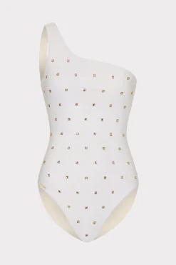 MILLY Jumpsuits & Rompers-Joni Diamond Heat Set One Shoulder One Piece