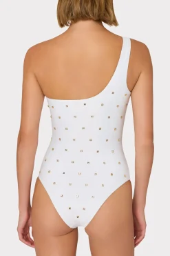 MILLY Jumpsuits & Rompers-Joni Diamond Heat Set One Shoulder One Piece