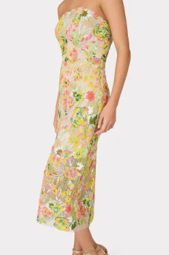 MILLY Cocktail Dresses-Kait Botanical Petals Sequins Dress