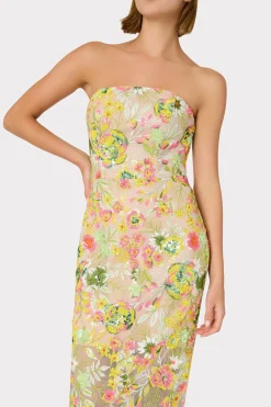 MILLY Cocktail Dresses-Kait Botanical Petals Sequins Dress