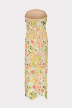 MILLY Cocktail Dresses-Kait Botanical Petals Sequins Dress