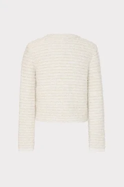 MILLY Coats & Jackets-Knit Textured Boucle Cardigan Jacket