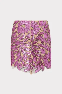 MILLY Skirts-Kristina Floral Garden Sequins Skirt
