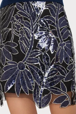 MILLY Skirts-Kristina Floral Sequins Skirt