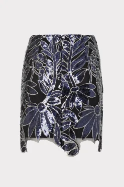 MILLY Skirts-Kristina Floral Sequins Skirt