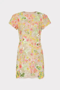 MILLY Jumpsuits & Rompers-Kyla Botanical Petals Sequins Dress