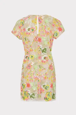 MILLY Cocktail Dresses-Kyla Botanical Petals Sequins Dress