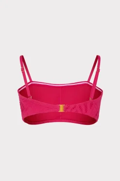 MILLY Bikinis-Lace Eyelet Bandeau Bikini Top