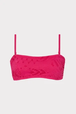 MILLY Jumpsuits & Rompers-Lace Eyelet Bandeau Bikini Top