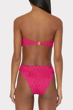MILLY Jumpsuits & Rompers-Lace Eyelet Bandeau Bikini Top