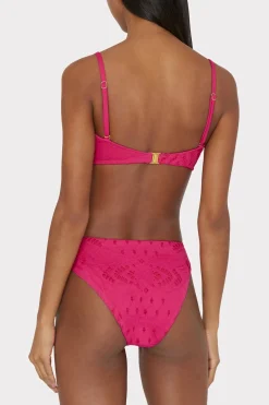 MILLY Jumpsuits & Rompers-Lace Eyelet Bandeau Bikini Top