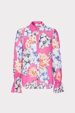 MILLY Tops-Lacey Petals In Bloom Blouse