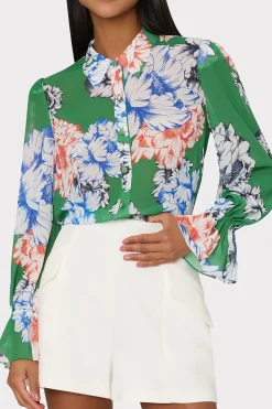 MILLY Jumpsuits & Rompers-Lacey Petals In Bloom Blouse