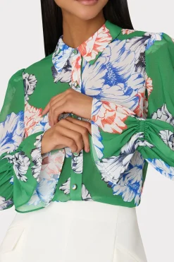 MILLY Jumpsuits & Rompers-Lacey Petals In Bloom Blouse