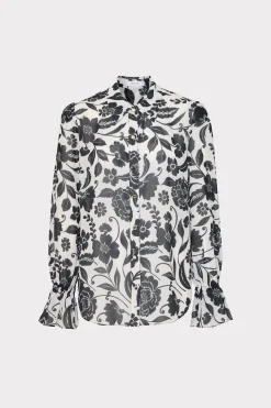 MILLY Tops-Lacey Petals In Bloom Blouse