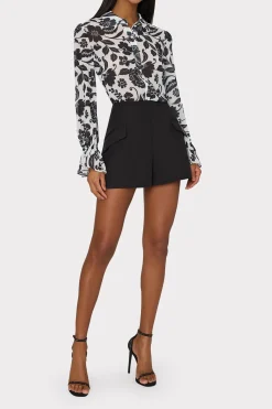 MILLY Tops-Lacey Petals In Bloom Blouse