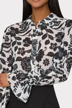 MILLY Tops-Lacey Petals In Bloom Blouse