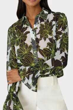 MILLY Jumpsuits & Rompers-Lacey Sea Of Petals Top