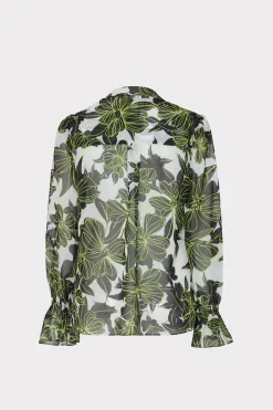 MILLY Jumpsuits & Rompers-Lacey Sea Of Petals Top