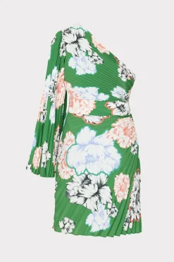 MILLY Cocktail Dresses-Linden Petals In Bloom Pleated Dress