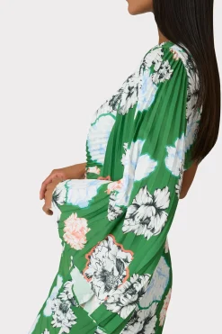 MILLY Sundresses-Linden Petals In Bloom Pleated Dress