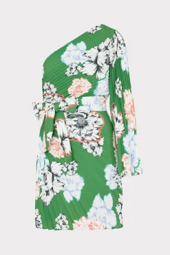 MILLY Guest Of Dresses-Linden Petals In Bloom Pleated Dress