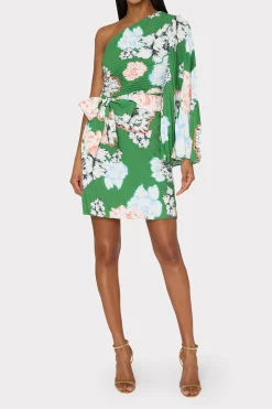 MILLY Day Dresses-Linden Petals In Bloom Pleated Dress
