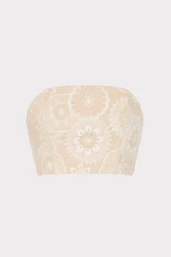 MILLY Matching Sets-Linen Embroidered Crop Top
