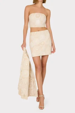 MILLY Jumpsuits & Rompers-Linen Embroidered Crop Top