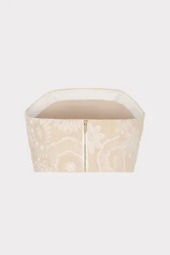 MILLY Jumpsuits & Rompers-Linen Embroidered Crop Top