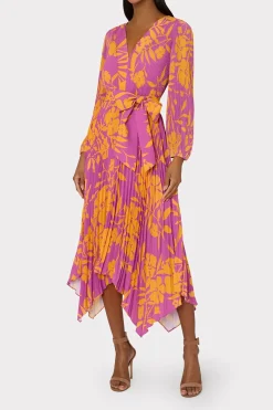 MILLY Maxi Dresses-Liora Marigold Aroma Pleated Dress