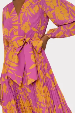 MILLY Maxi Dresses-Liora Marigold Aroma Pleated Dress