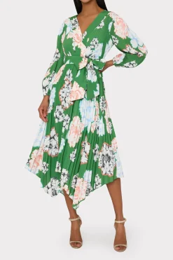 MILLY Day Dresses-Liora Petals In Bloom Pleated Dress
