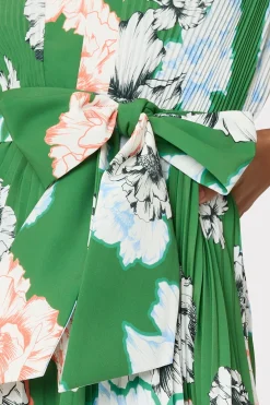 MILLY Day Dresses-Liora Petals In Bloom Pleated Dress