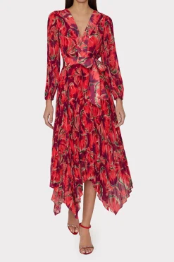 MILLY Jumpsuits & Rompers-Liora Windmill Floral Pleated Dress