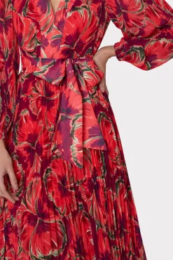 MILLY Jumpsuits & Rompers-Liora Windmill Floral Pleated Dress