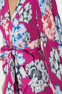 MILLY Mini Dresses-Liv Petals In Bloom Pleated Dress