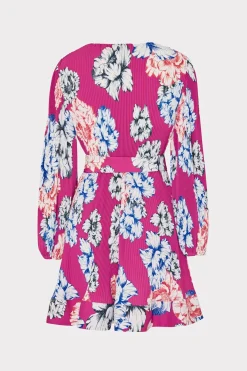 MILLY Cocktail Dresses-Liv Petals In Bloom Pleated Dress