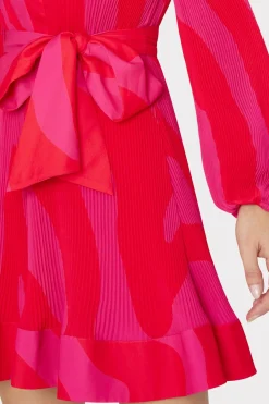 MILLY Mini Dresses-Liv Zebra Pleated Dress