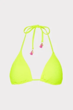 MILLY Bikinis-Lori Textured Triangle Bikini Top