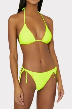 MILLY Bikinis-Lori Textured Triangle Bikini Top