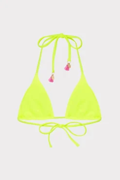 MILLY Jumpsuits & Rompers-Lori Textured Triangle Bikini Top