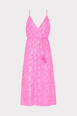 MILLY Jumpsuits & Rompers-Lurex Jacquard Spaghetti Strap Cover-Up