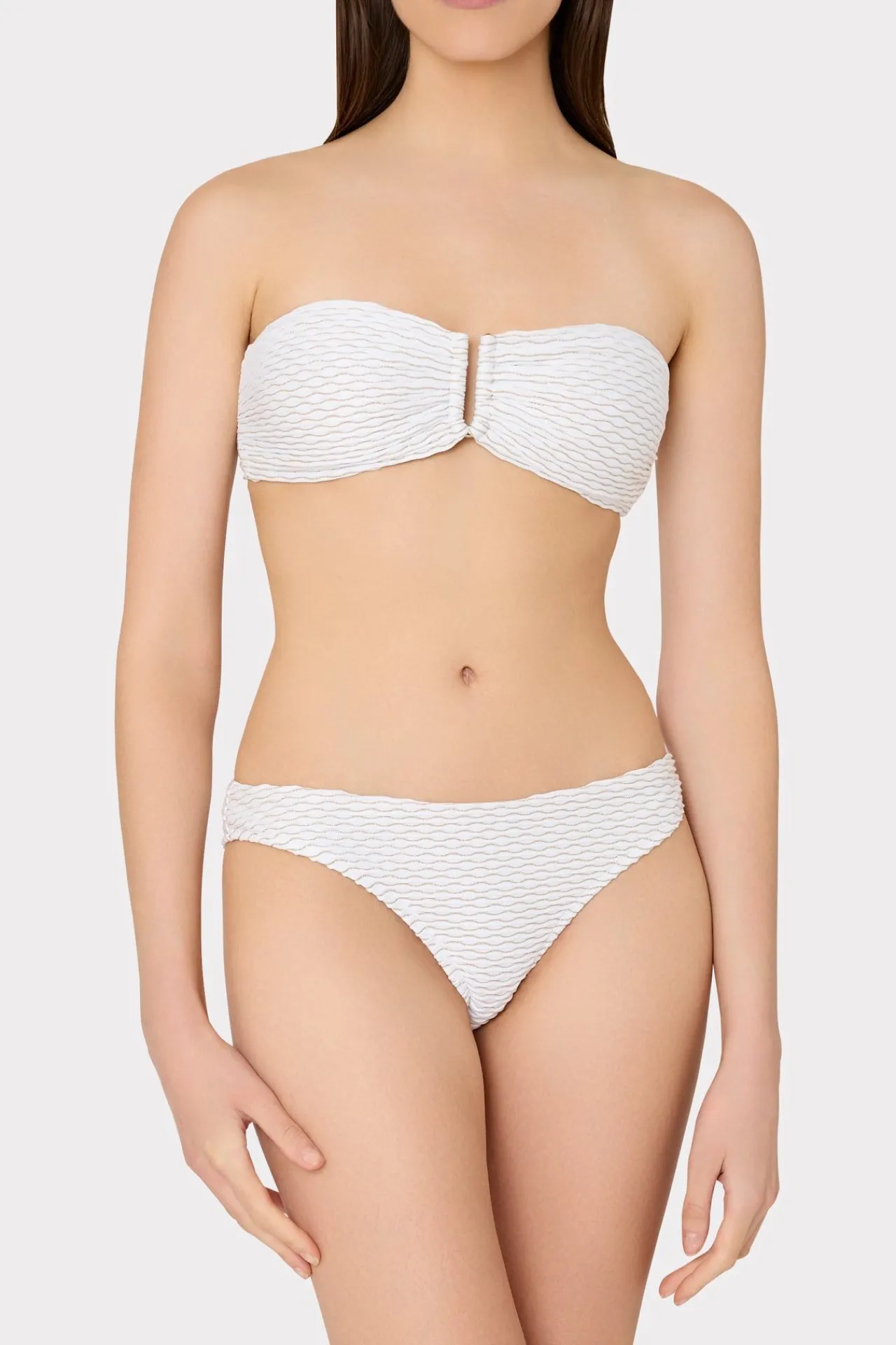 MILLY Bikinis-Margot Textured Waves Bikini Bottom