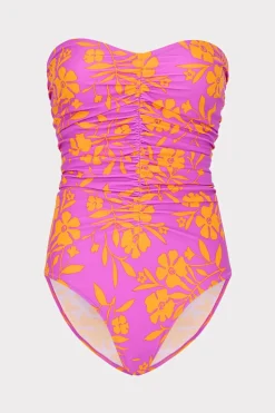 MILLY Jumpsuits & Rompers-Marigold Aroma Ruched One Piece