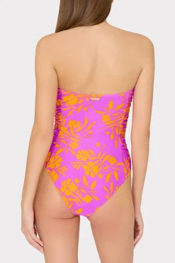 MILLY Jumpsuits & Rompers-Marigold Aroma Ruched One Piece