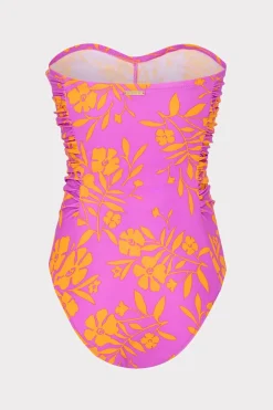 MILLY One Piece Swimsuits-Marigold Aroma Ruched One Piece